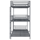 Twin / Twin / Twin Triple Bunk Bed - Maynard Metal Triple Twin Bunk Bed Gunmetal