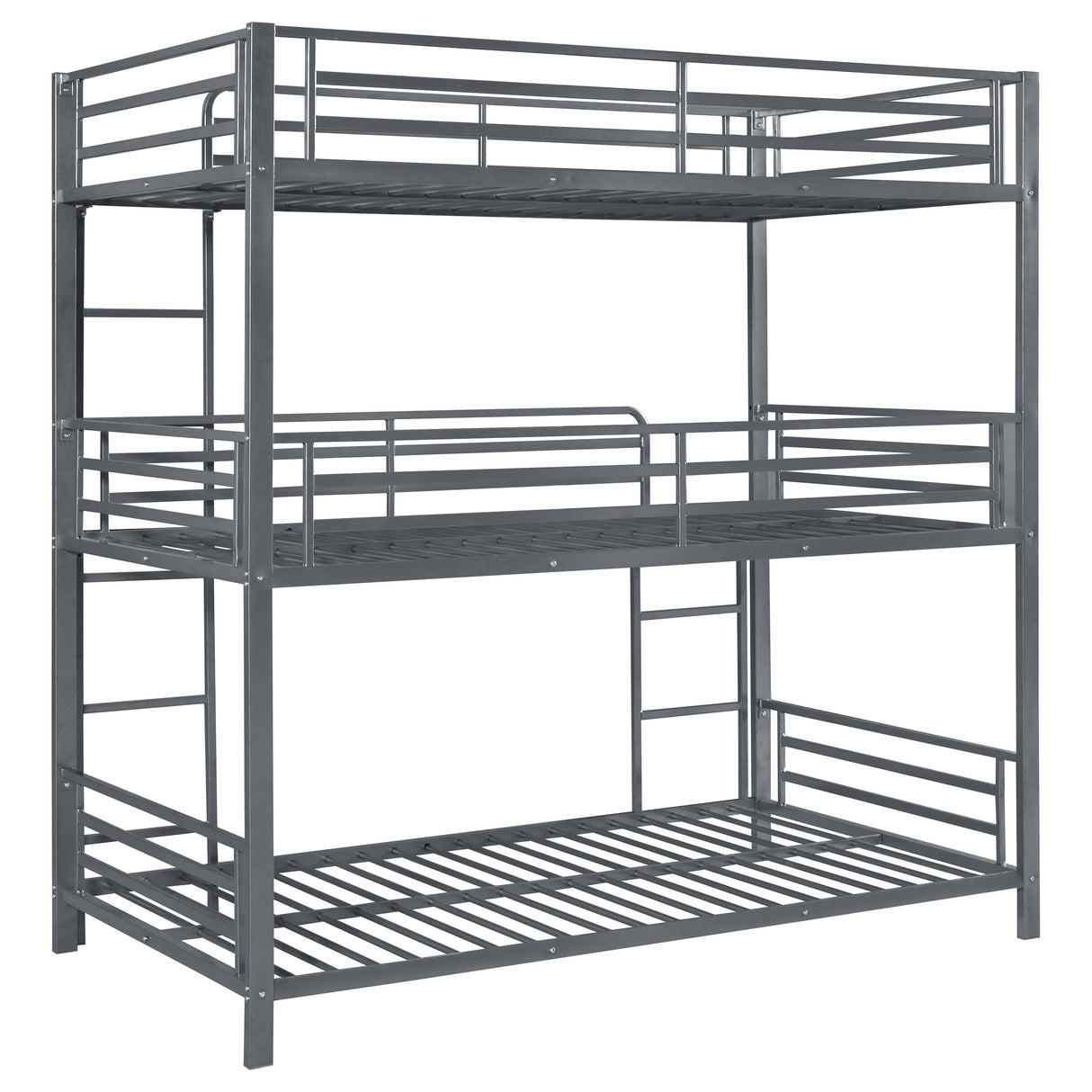 Twin / Twin / Twin Triple Bunk Bed - Maynard Metal Triple Twin Bunk Bed Gunmetal