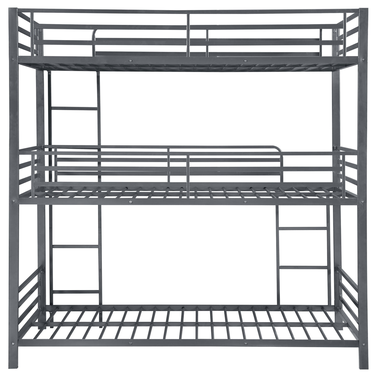 Twin / Twin / Twin Triple Bunk Bed - Maynard Metal Triple Twin Bunk Bed Gunmetal