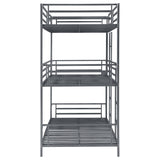 Twin / Twin / Twin Triple Bunk Bed - Maynard Metal Triple Twin Bunk Bed Gunmetal