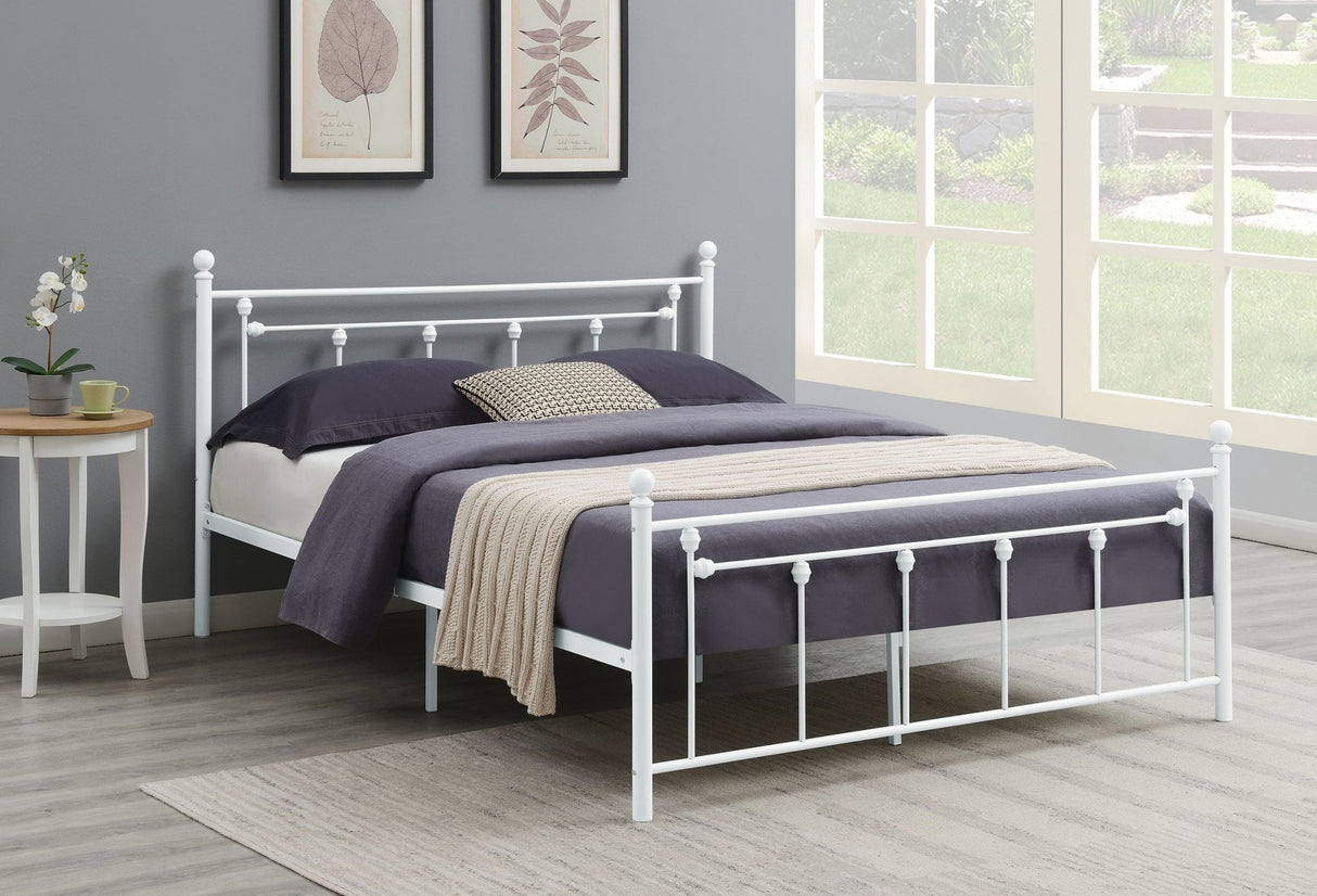 Canon Metal Queen Open Frame Bed White | Coaster - 422736Q - Home Elegance USA - 2