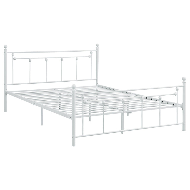 Queen Bed - Canon Metal Queen Open Frame Bed White