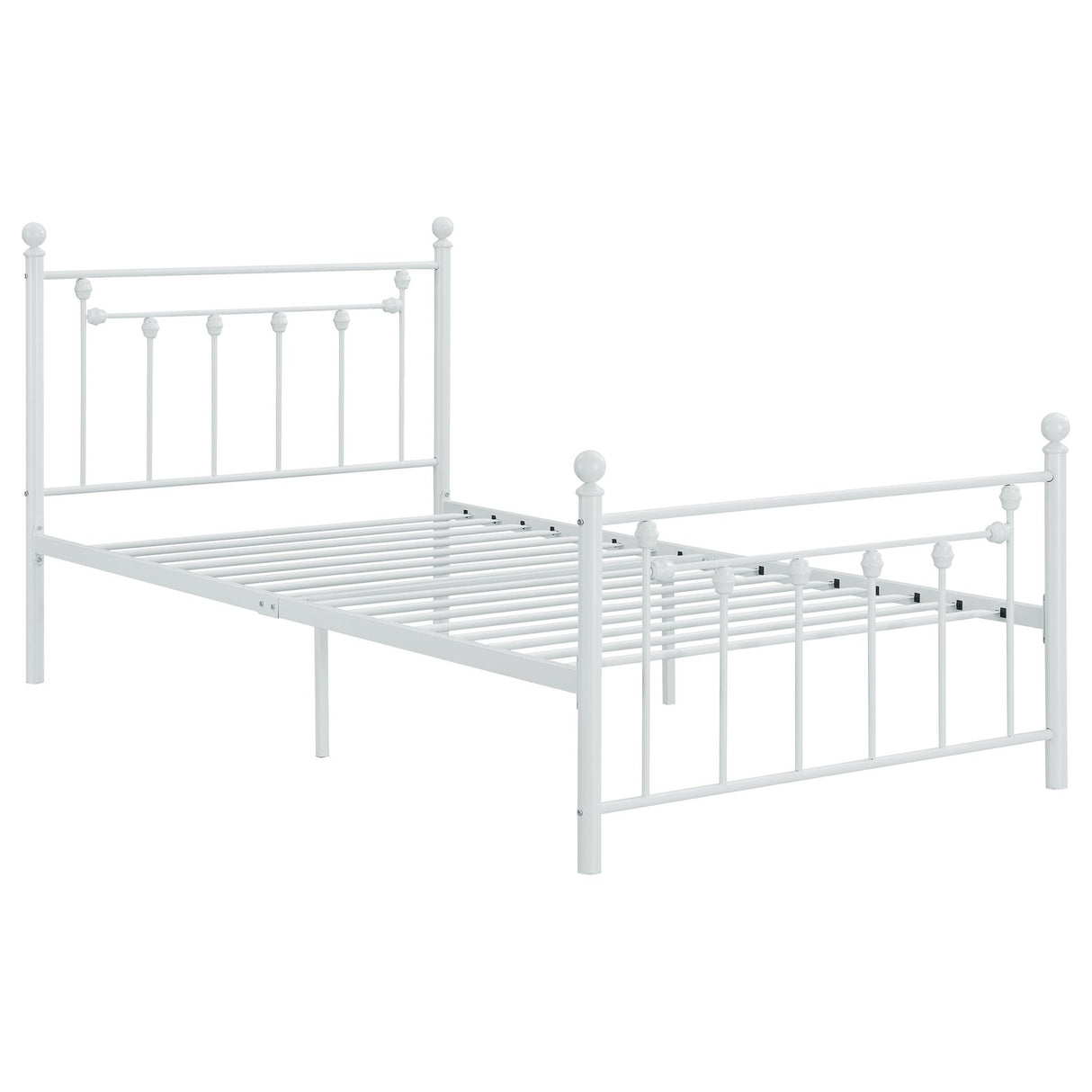 Canon Metal Twin Open Frame Bed White | Coaster | Home Elegance USA