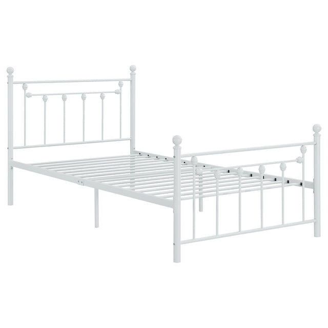 Canon Metal Twin Open Frame Bed White | Coaster | Home Elegance USA