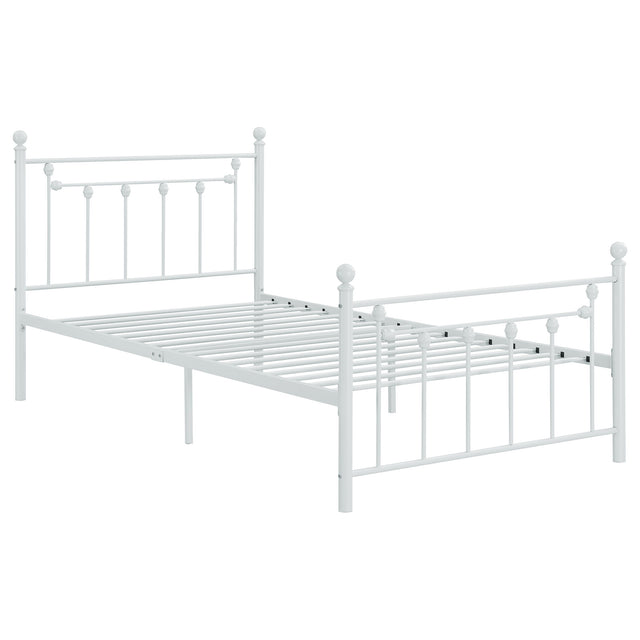 Twin Bed - Canon Metal Twin Open Frame Bed White