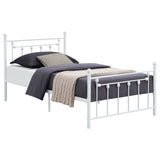 Canon Metal Twin Open Frame Bed White | Coaster | Home Elegance USA