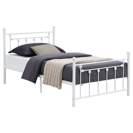 Twin Bed - Canon Metal Twin Open Frame Bed White