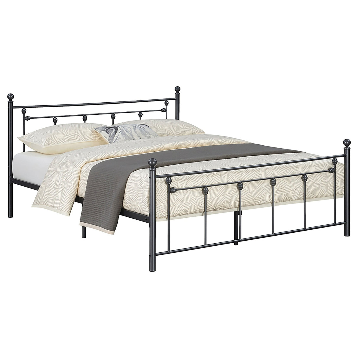 Canon Metal Full Open Frame Bed Gunmetal | Coaster - 422740F - Home Elegance USA - 3