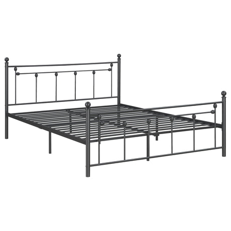 Queen Bed - Canon Metal Queen Open Frame Bed Gunmetal