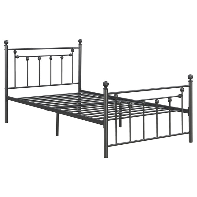 Canon Metal Twin Open Frame Bed Gunmetal | Coaster | Home Elegance USA