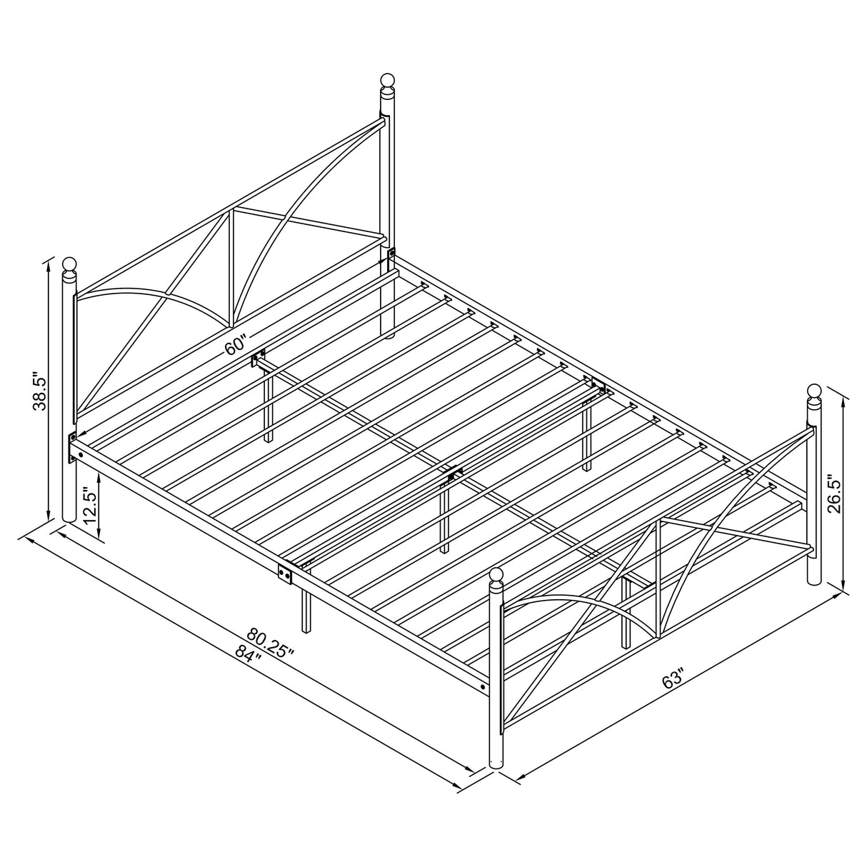 Queen Bed - Hart Metal Queen Open Frame Bed Matte Black