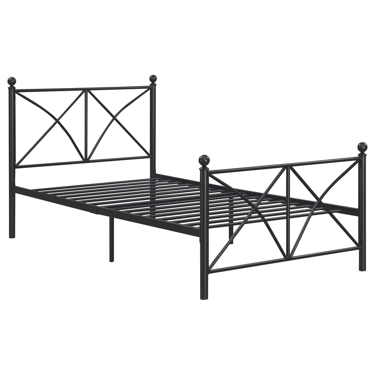 Twin Bed - Hart Metal Twin Open Frame Bed Matte Black