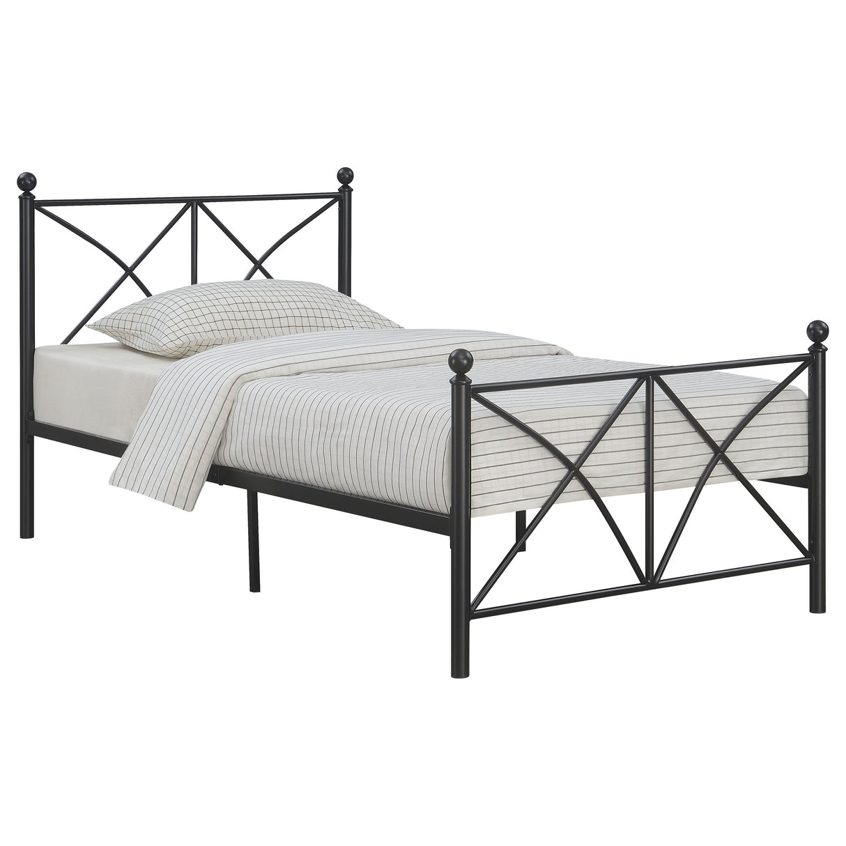 Twin Bed - Hart Metal Twin Open Frame Bed Matte Black