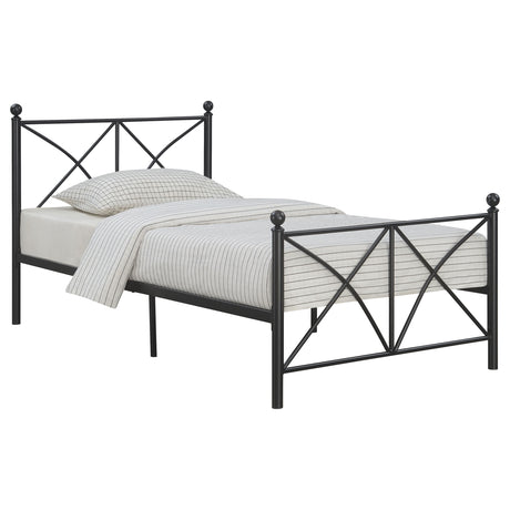 Twin Bed - Hart Metal Twin Open Frame Bed Matte Black