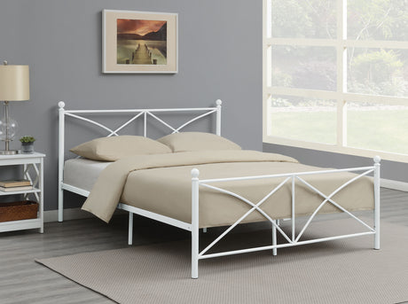 Queen Bed - Hart Metal Queen Open Frame Bed White