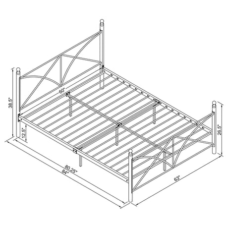 Queen Bed - Hart Metal Queen Open Frame Bed White