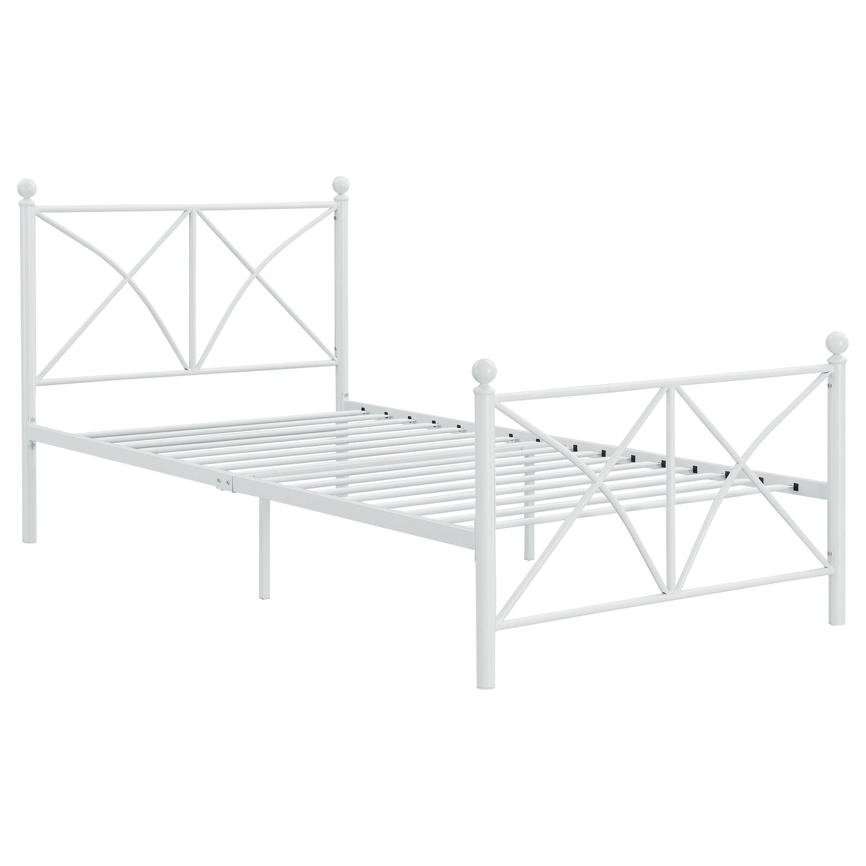 Twin Bed - Hart Metal Twin Open Frame Bed White