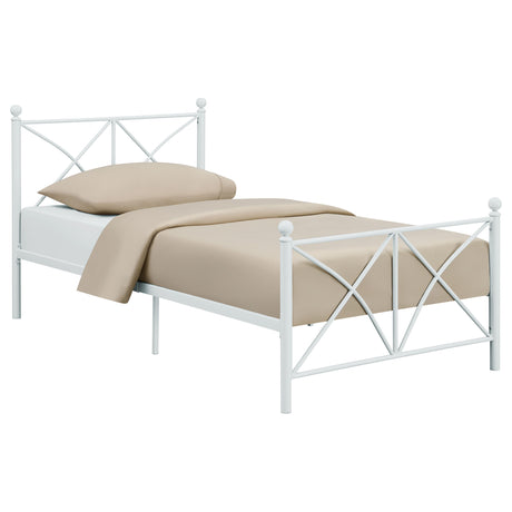 Twin Bed - Hart Metal Twin Open Frame Bed White