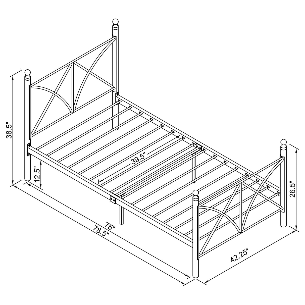 Twin Bed - Hart Metal Twin Open Frame Bed White