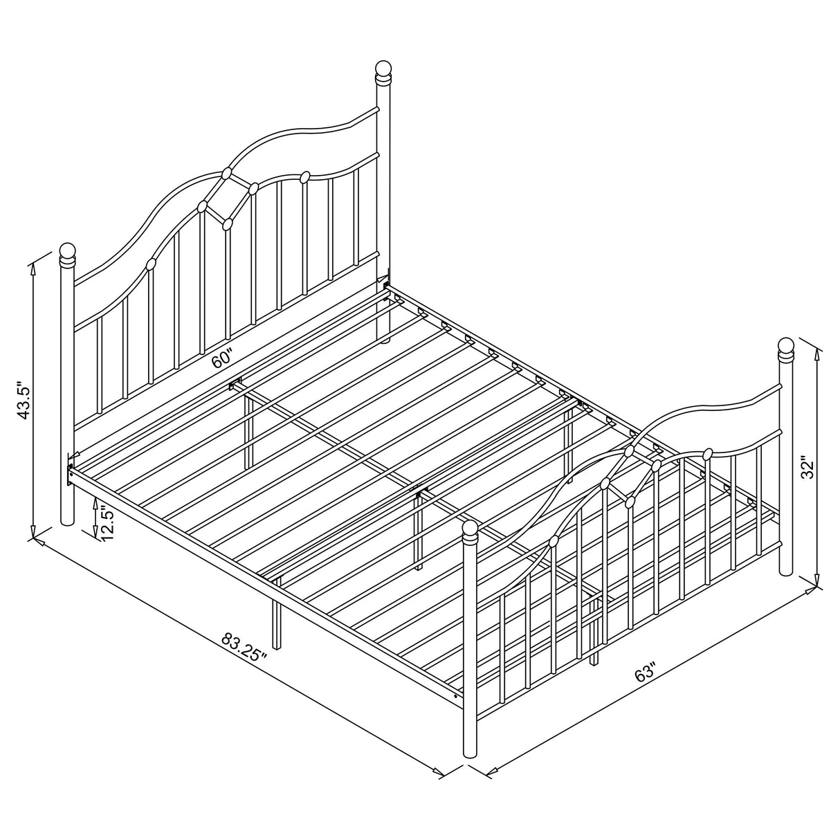 Queen Bed - Klossen Metal Queen Open Frame Bed Black