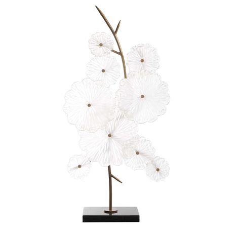 Glass Garden Table Sculpture Gold / White - White / Gold by Uttermost - View 4