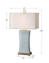 Cantarana Table Lamp Blue Gray - Light Blue / Beige by Uttermost - View 7