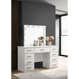 Sarah Glossy White 9-Drawer Vanity Desk