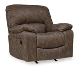 Ashley Chocolate Kilmartin Rocker Recliner - Faux Leather | Home Elegance USA