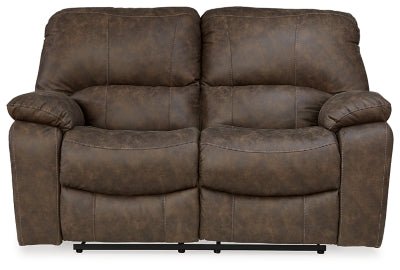 Ashley Chocolate Kilmartin Reclining Loveseat - Faux Leather | Home Elegance USA