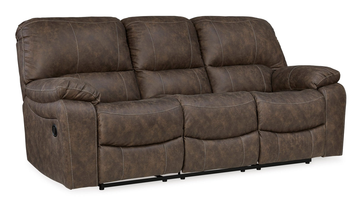 Ashley Chocolate Kilmartin Reclining Sofa - Faux Leather | Home Elegance USA