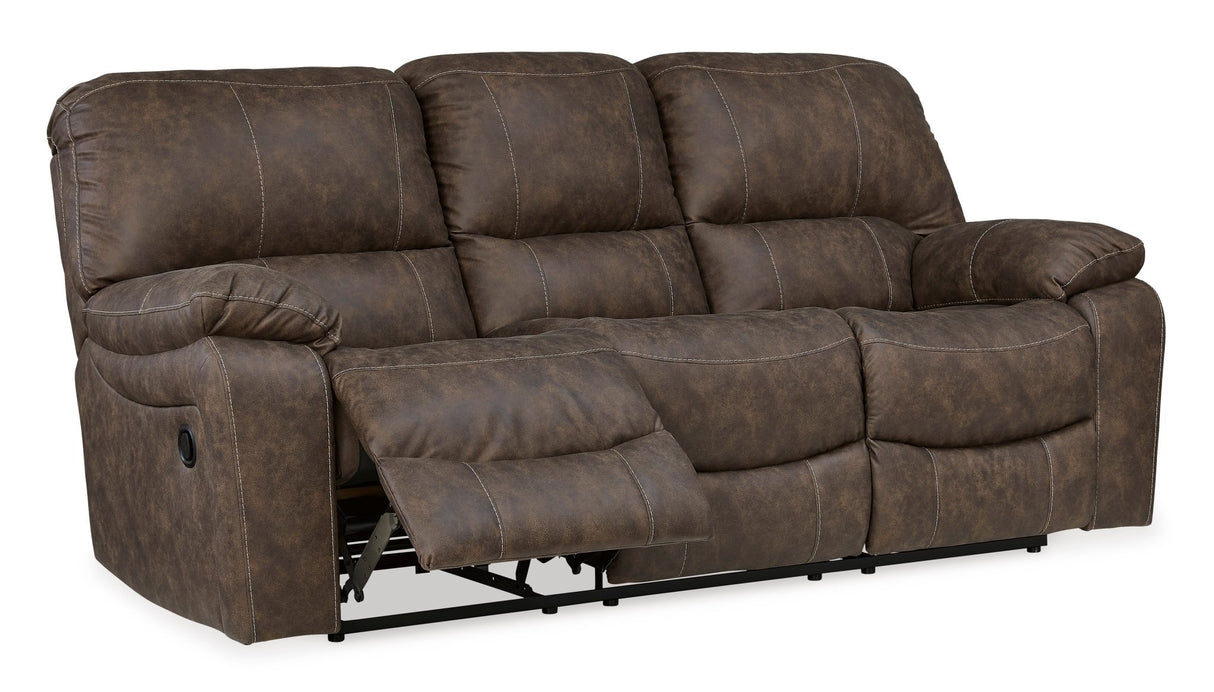 Ashley Chocolate Kilmartin Reclining Sofa - Faux Leather | Home Elegance USA