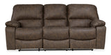 Ashley Chocolate Kilmartin Reclining Sofa - Faux Leather | Home Elegance USA