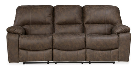 Ashley Chocolate Kilmartin Reclining Sofa - Faux Leather - 4240488 - Home Elegance USA - 1