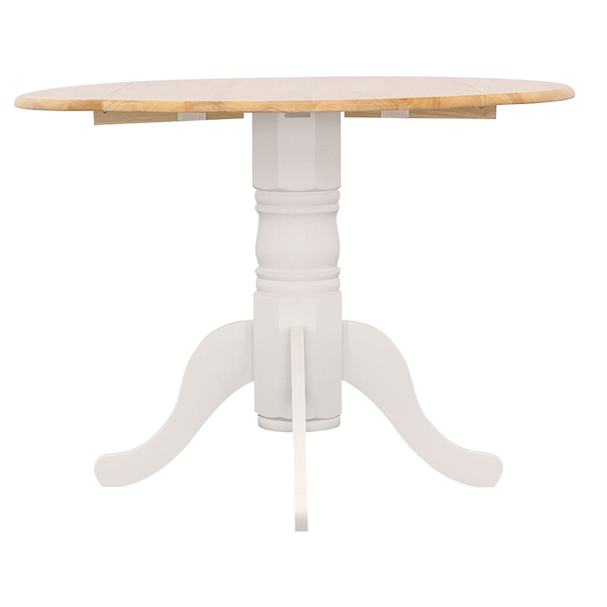 Allison Drop Leaf Round Dining Table Natural Brown and White | Coaster - 4241 - Home Elegance USA - 8