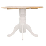 Allison Drop Leaf Round Dining Table Natural Brown and White | Coaster - 4241 - Home Elegance USA - 8