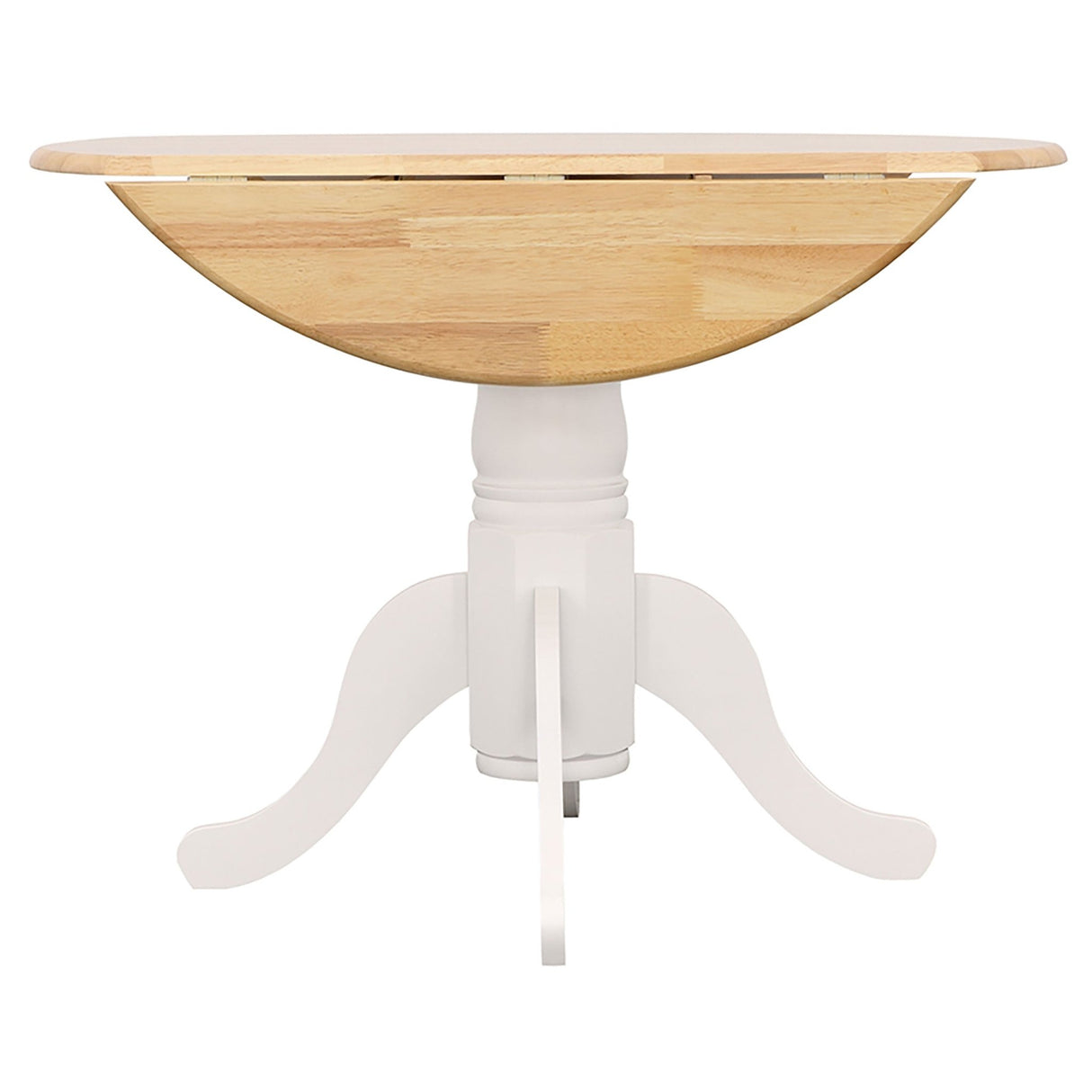 Allison Drop Leaf Round Dining Table Natural Brown and White | Coaster - 4241 - Home Elegance USA - 11