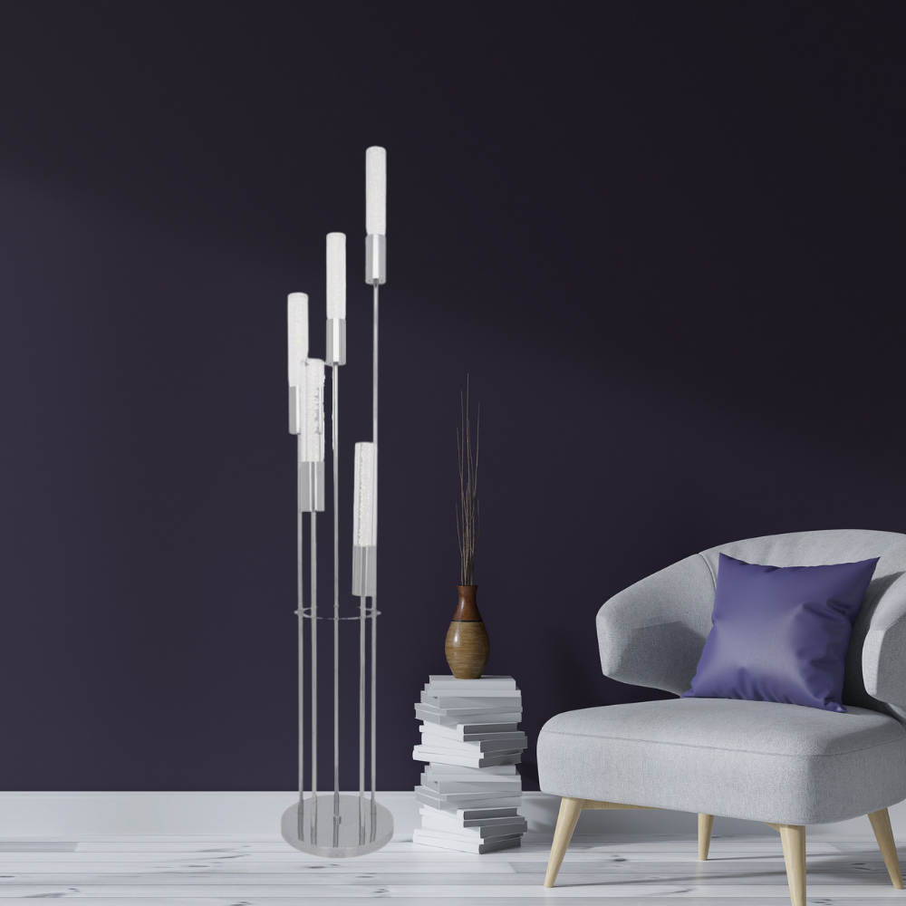Acrylic Cylinder Floor Lamp // 5 Light  | Finesse