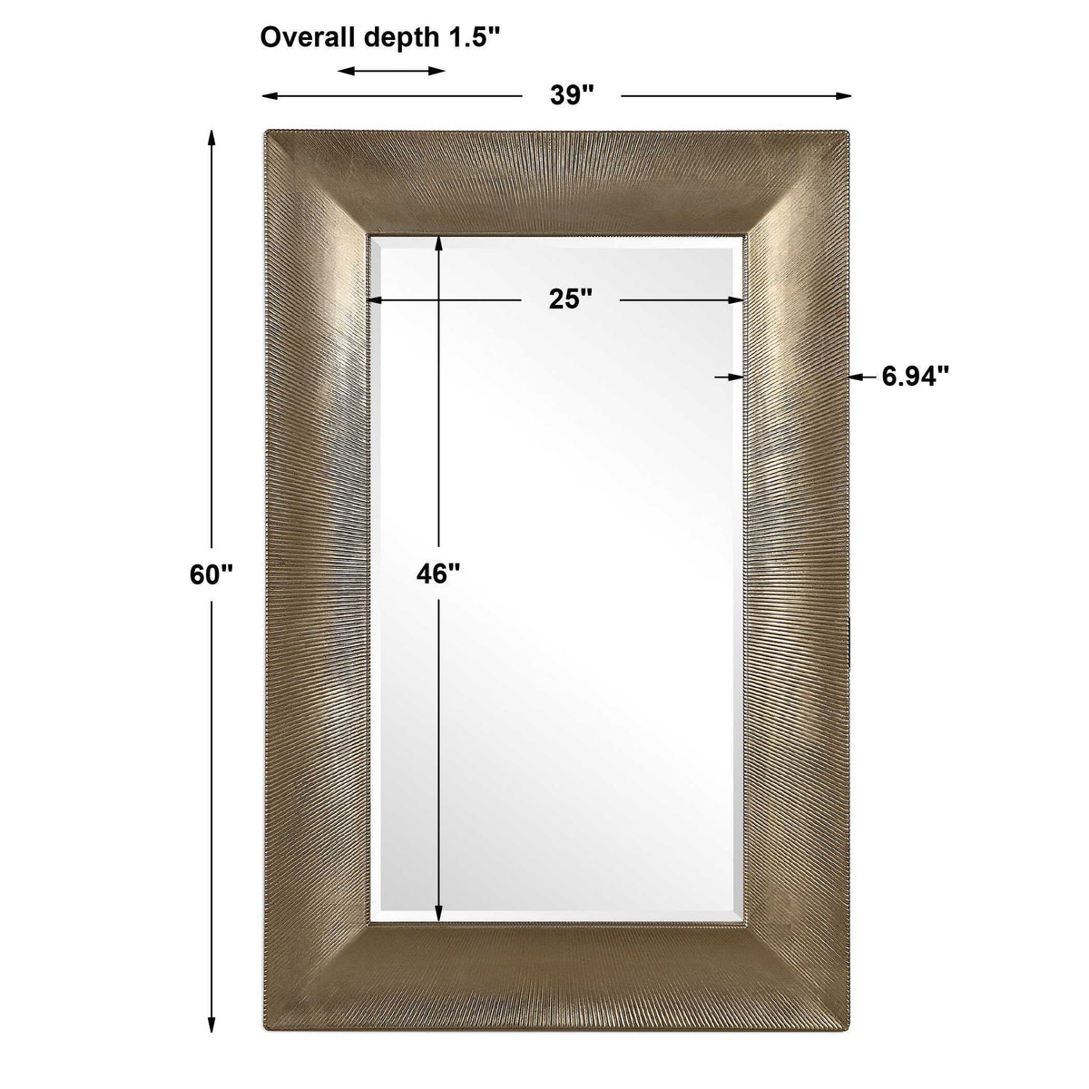 Valenton Large Mirror Champagne - Light Brown by Uttermost - View 6