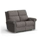 Bernard Power Reclining Loveseat With Power Headrest & Lumbar, Nailhead Trim | Flexsteel