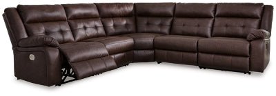 Ashley Walnut Punch Up 42702S7 5 - Piece Power Reclining Sectional | Home Elegance USA