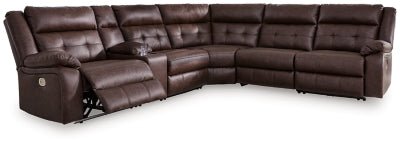 Ashley Walnut Punch Up 42702S8 6 - Piece Power Reclining Sectional | Home Elegance USA