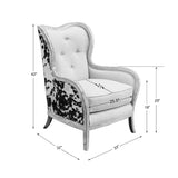 Chalina High Back Armchair - White / Dark Brown by Uttermost - View 6