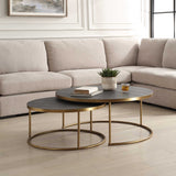 Aragon Nesting Coffee Tables (Set of 2) - Dark Gray / Bronze by Uttermost - View 3