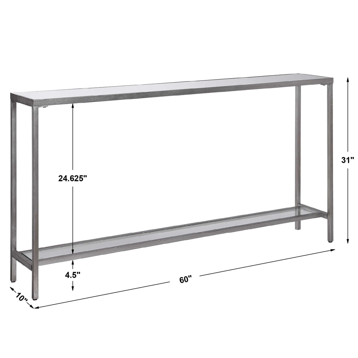 Hayley Console Table - Silver by Uttermost - View 7