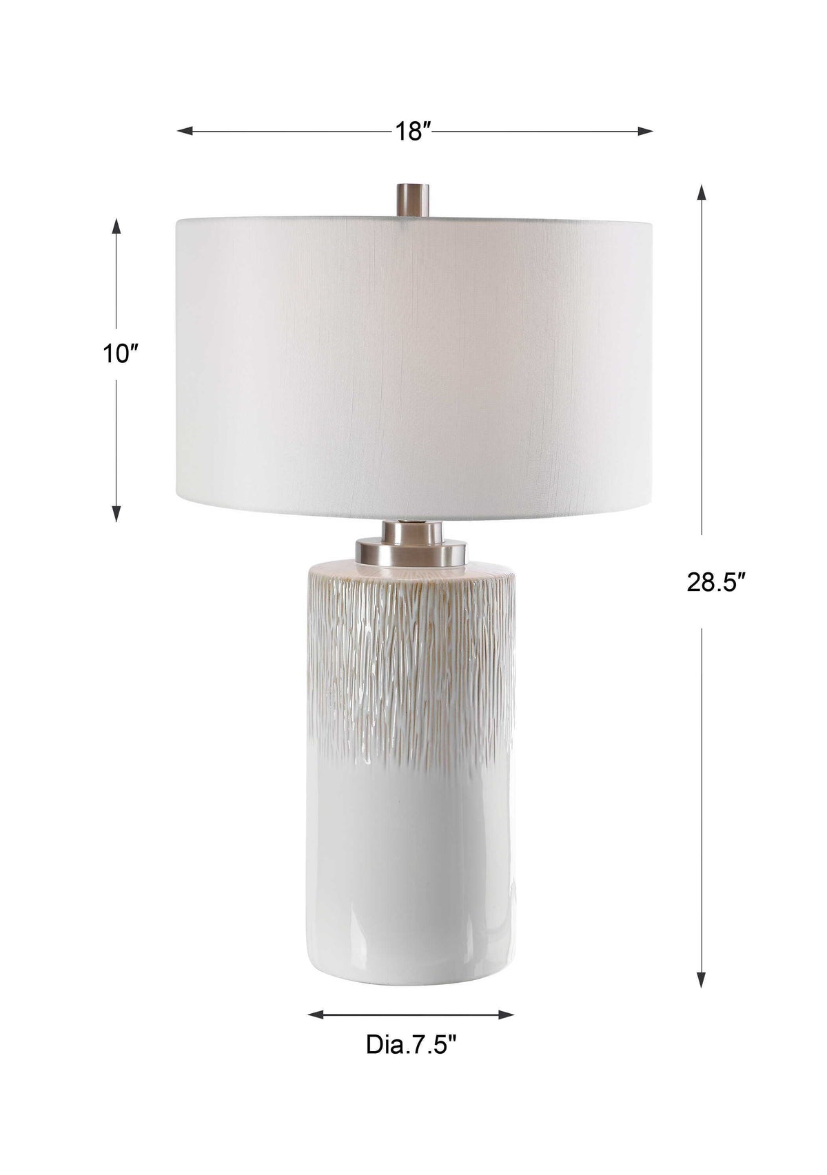 Georgios Cylinder Table Lamp - White by Uttermost - View 9