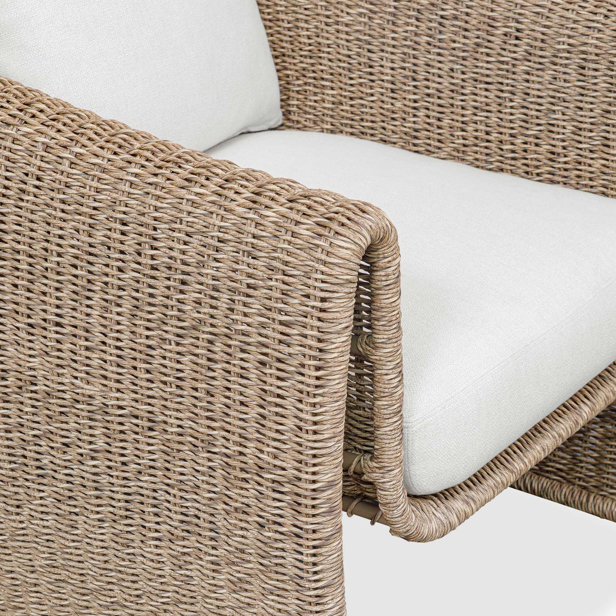 Tropic Golden Flax Outdoor Lounge Chair - Light Brown / White by Uttermost - View 14