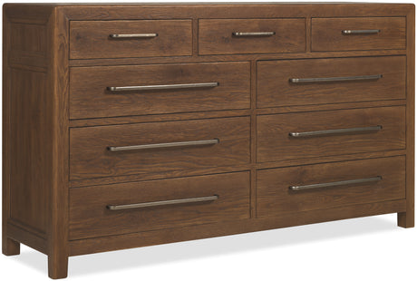 Driftwood Nine-Drawer Dresser Medium Wood - Dark Brown by Hooker Furniture - View 1