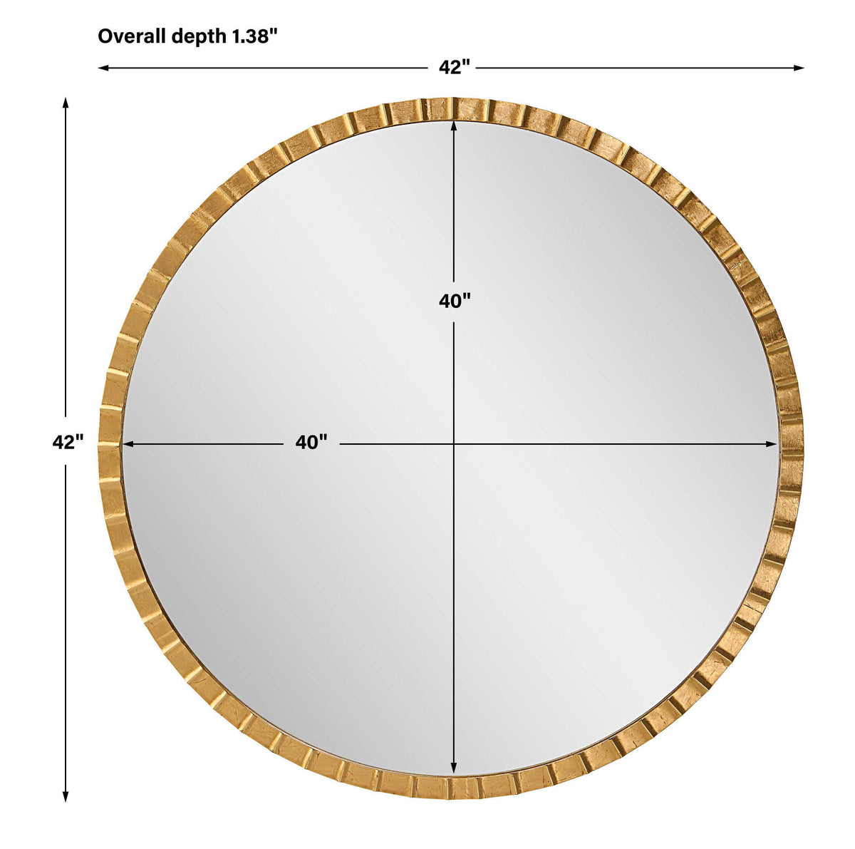 Dandridge Round Mirror - Gold by Uttermost - View 6