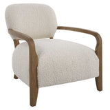Telluride Natural Shearling Accent Chair - Beige / Dark Brown by Uttermost - View 4