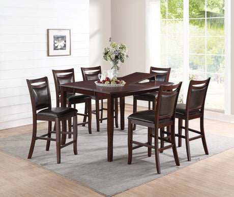 Dining Room Furniture Dining Table Dark Brown Counter Height Table w Butterfly Leaf Wooden Top 1pc Kitchen High Table - B01180911 - Home Elegance USA - 6